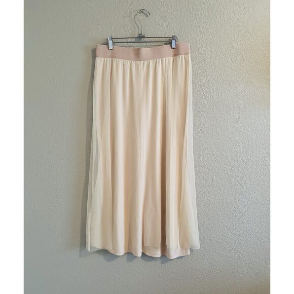 Gap Women’s Creamy Peach Tulle Maxi Skirt Size Medium - Picture 1 of 9